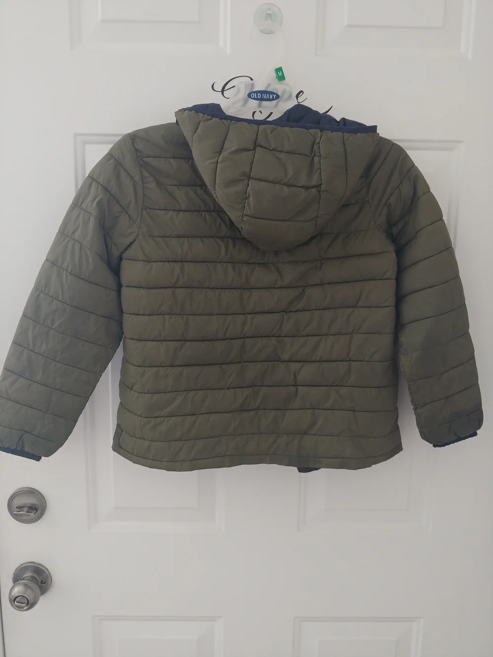 GAP Kids Reversible Puffer Jacket - Olive & Navy Blue